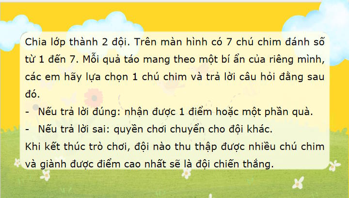 Trò chơi khởi động Ngữ văn 7 Học kì 1