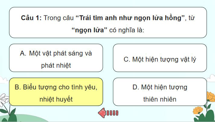 Trò chơi khởi động Ngữ văn 7 Học kì 1