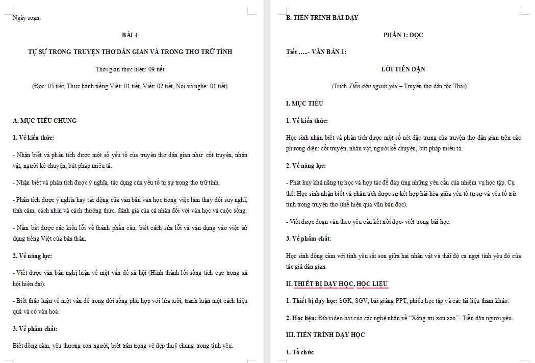 Ngữ văn 11 Bài 4: Lời tiễn dặn