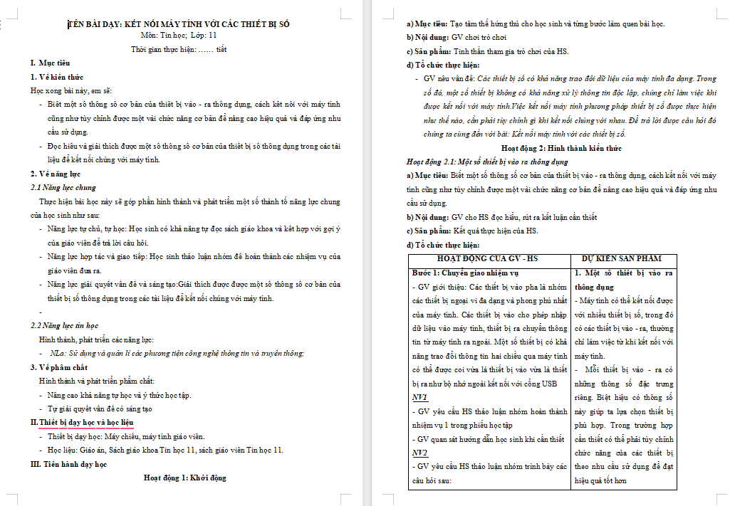 Giáo án PowerPoint Tin học 11 Bài 5