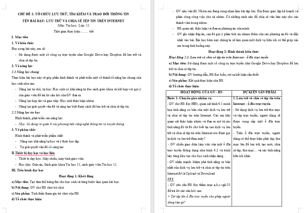 Giáo án PowerPoint Tin học 11 Bài 6