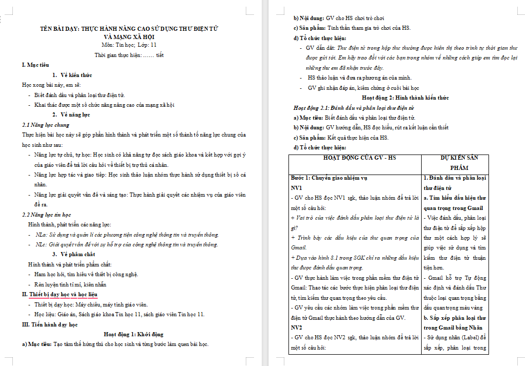 Giáo án PowerPoint Tin học 11 Bài 8