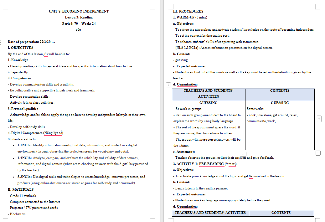 Tiếng Anh 11 Unit 8: Reading