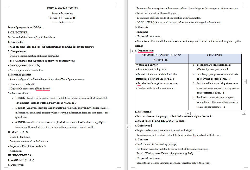 Tiếng Anh 11 Unit 9: Reading