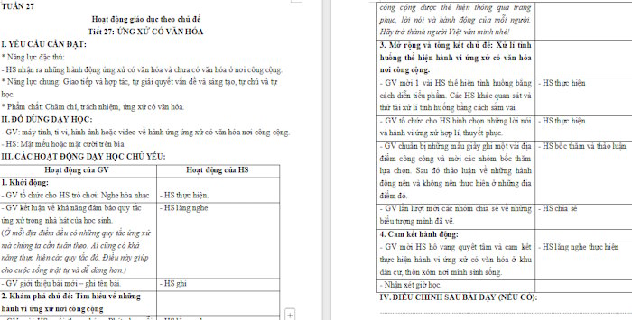 Giáo án Hoạt động trải nghiệm 4 Kết nối tri thức Tuần 27