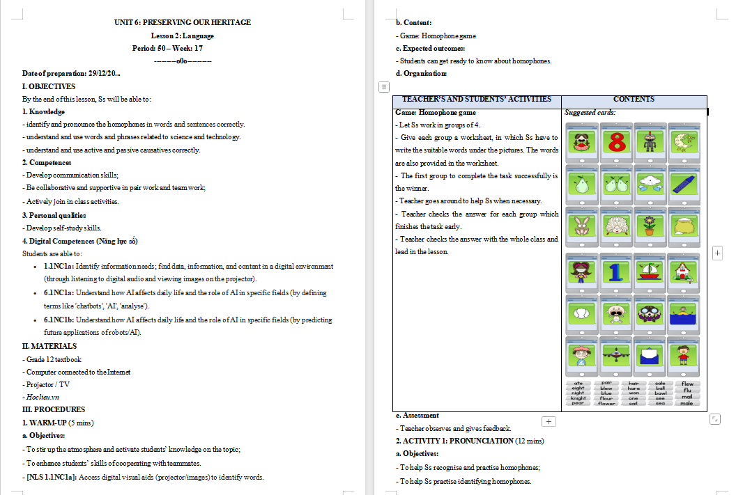 PowerPoint Tiếng Anh 12 Unit 6: Language