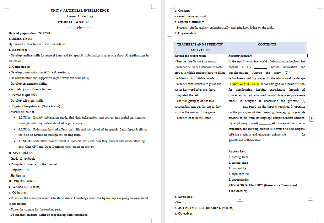 PowerPoint Tiếng Anh 12 Unit 6: Reading