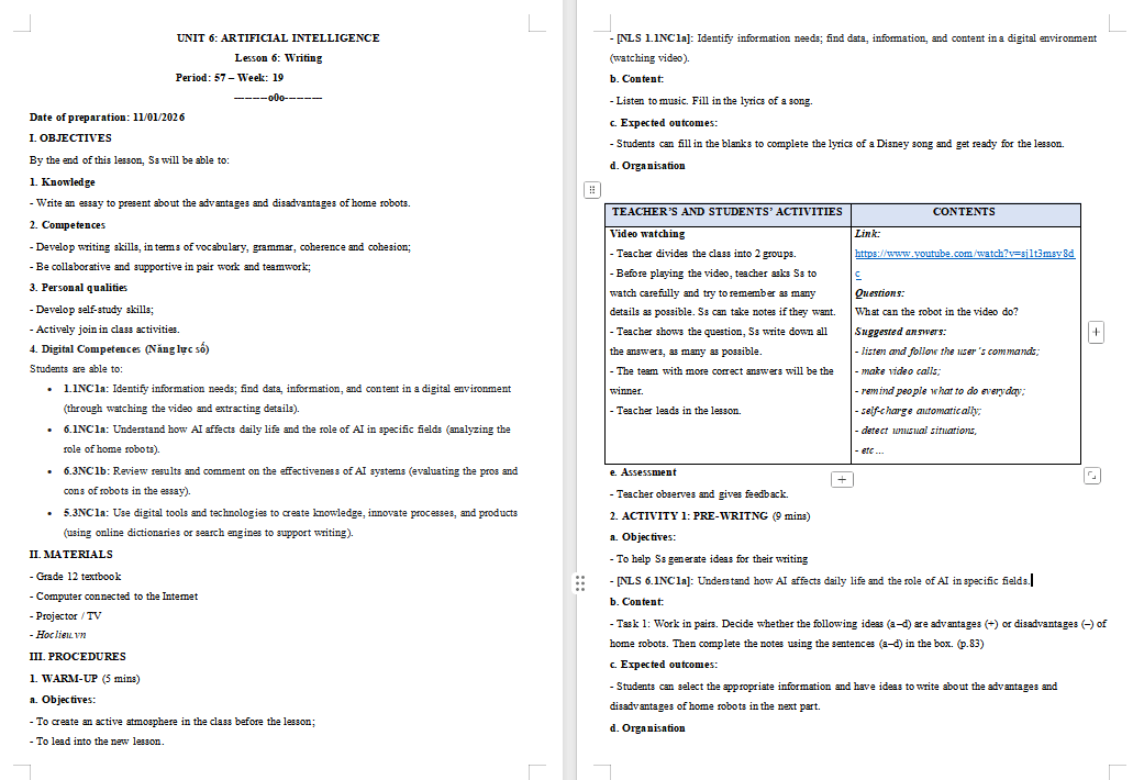 PowerPoint Tiếng Anh 12 Unit 6: Writing
