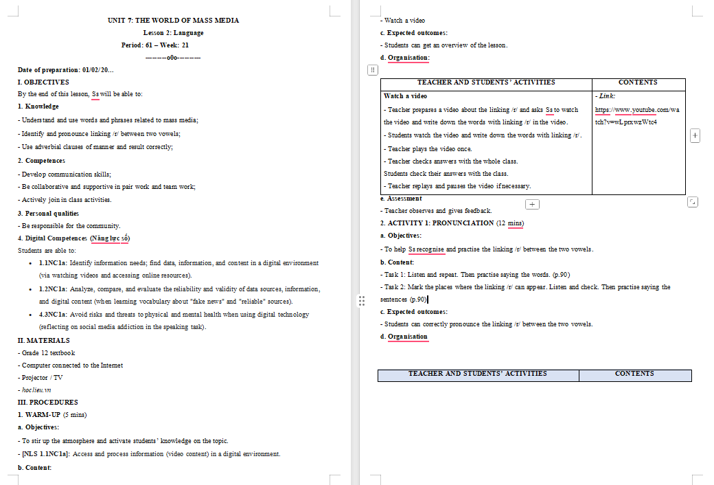 PowerPoint Tiếng Anh 12 Unit 7: Language