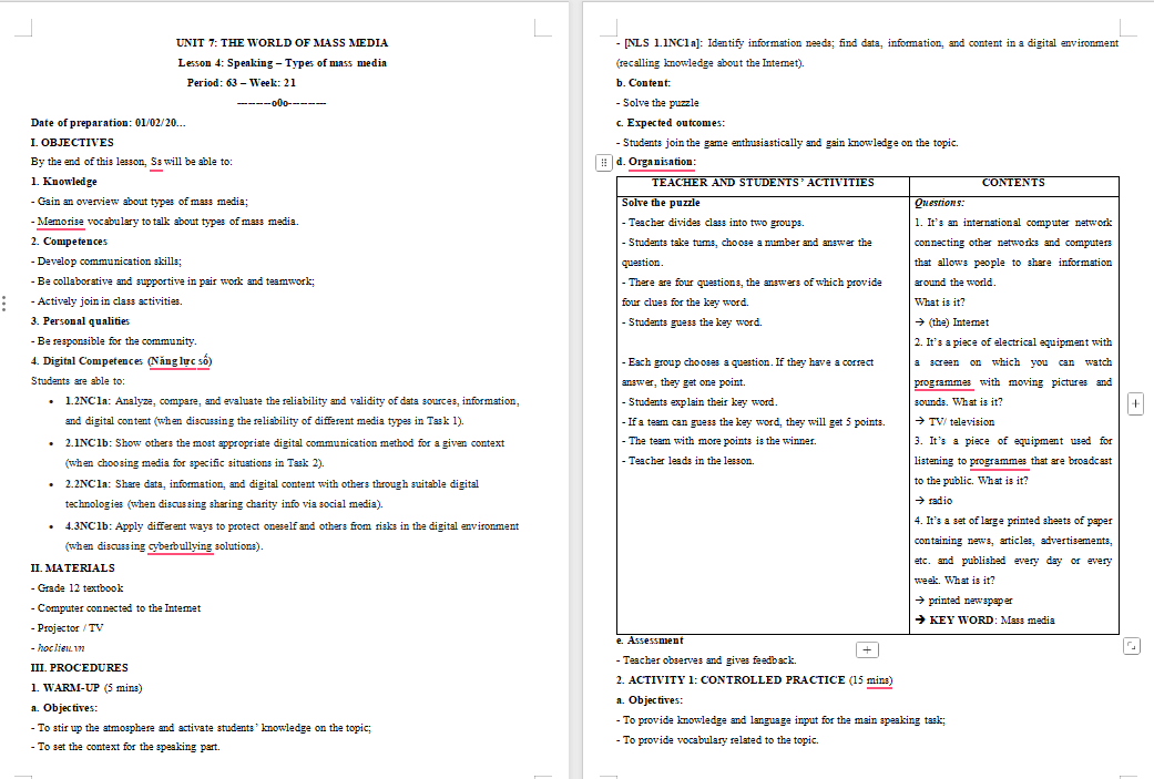 PowerPoint Tiếng Anh 12 Unit 7: Speaking