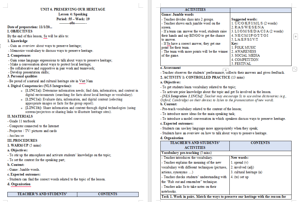 PowerPoint Tiếng Anh 11 Unit 6: Speaking