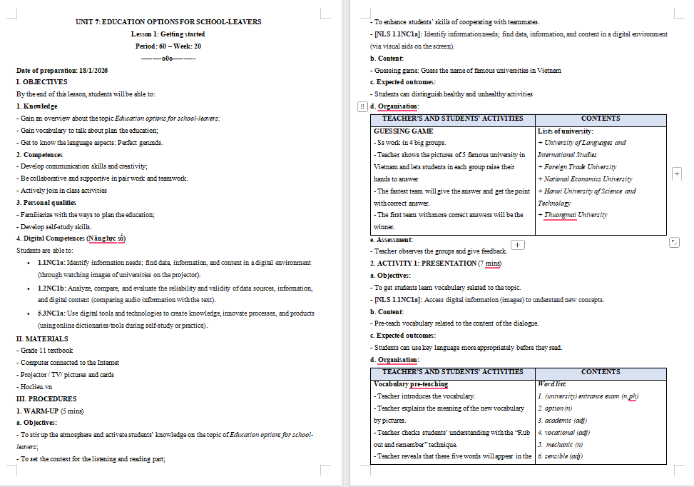 PowerPoint Tiếng Anh 11 Unit 7: Getting Started