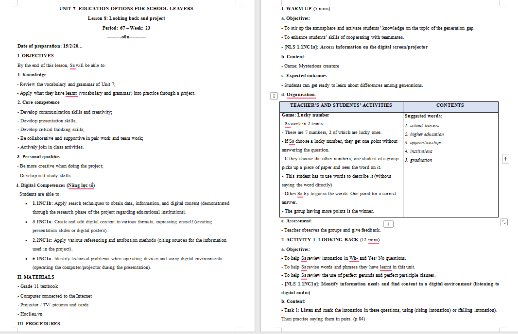 PowerPoint Tiếng Anh 11 Unit 7: Looking Back