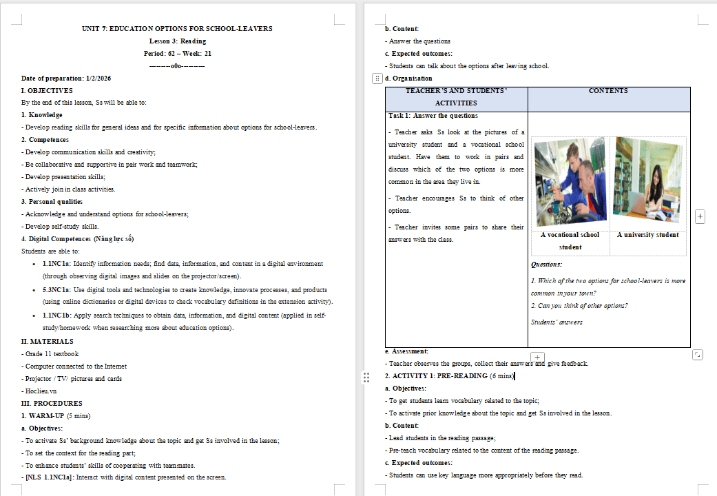 PowerPoint Tiếng Anh 11 Unit 7: Reading