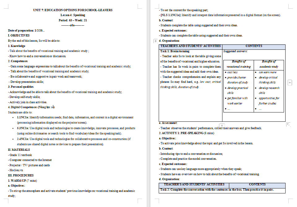 PowerPoint Tiếng Anh 11 Unit 7: Speaking 