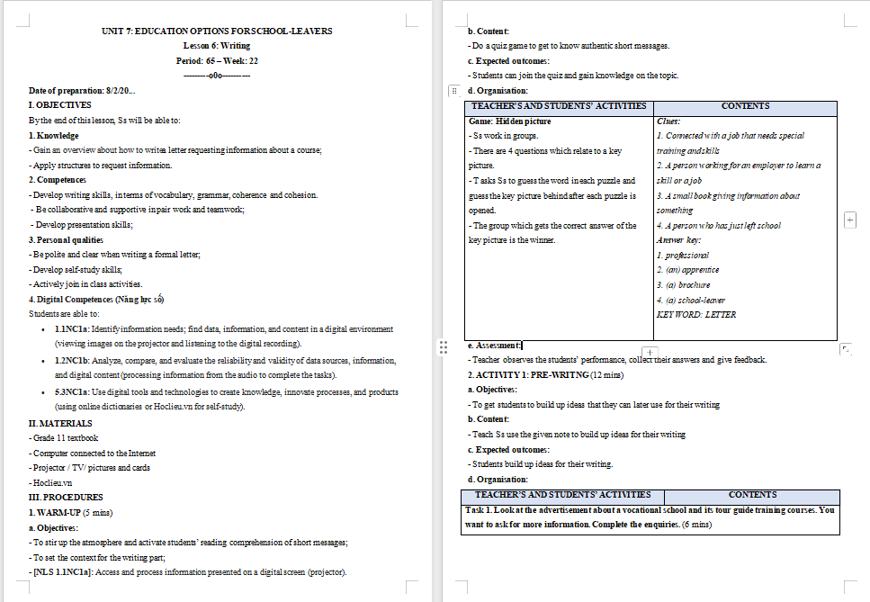 PowerPoint Tiếng Anh 11 Unit 7: Writing 