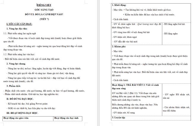 Giáo án Tiếng Việt 3 Bài 11: Đố vui Đó là cảnh đẹp nào?