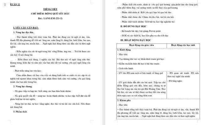 Giáo án Tiếng Việt 3 Bài 12: Làng em