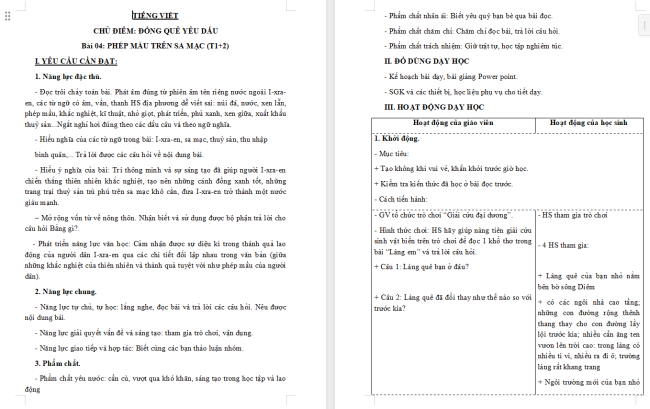 Giáo án Tiếng Việt 3 Bài 12: Phép mầu trên sa mạc