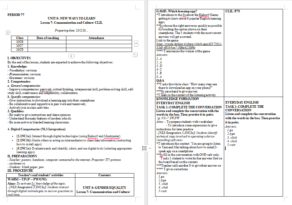 Tiếng Anh 10 Unit 8: Communication and Culture