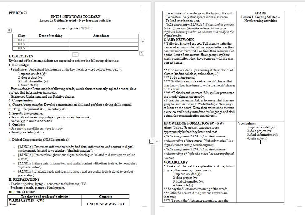 Tiếng Anh 10 Unit 8: Getting Started