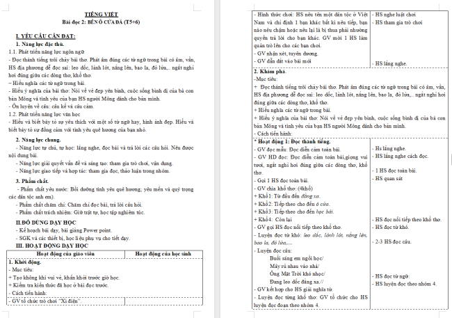 Giáo án Tiếng Việt 3 Bài 14: Bên ô cửa đá
