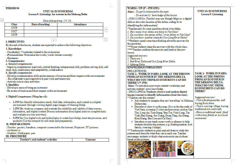 Tiếng Anh 10 Unit 10: Listening