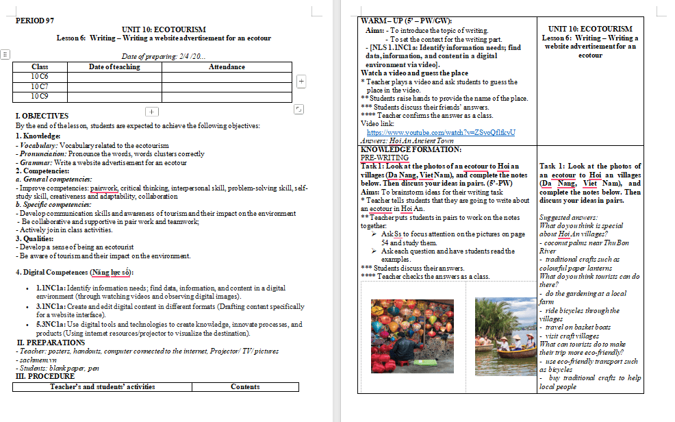 Tiếng Anh 10 Unit 10: Writing