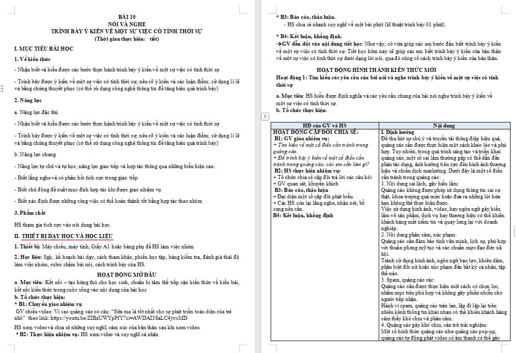 Trình bày ý kiến về một sự việc có tính thời sự