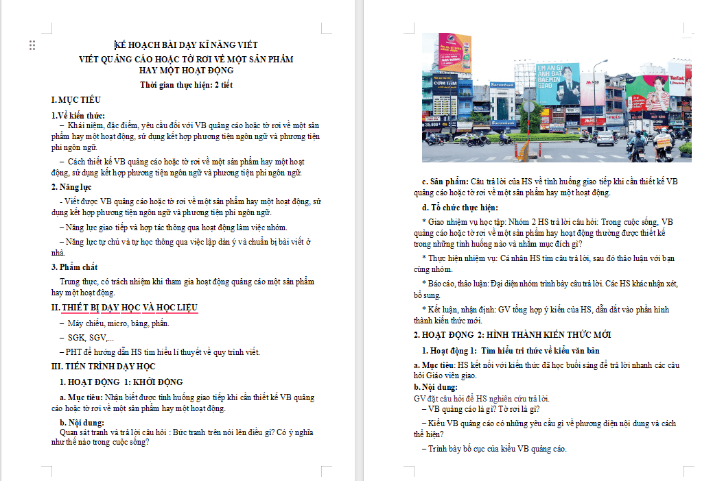 Viết quảng cáo hoặc tờ rơi về một sản phẩm hay một hoạt động