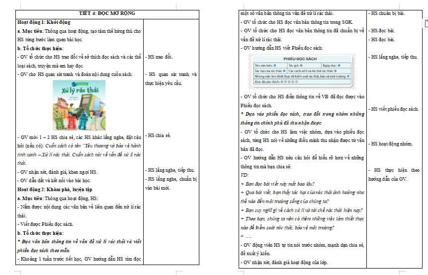 Giáo án Tiếng Việt lớp 5 Bài 30: Đọc mở rộng