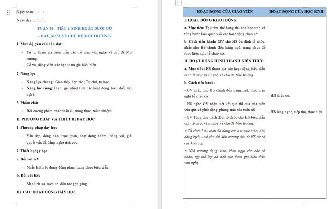 Giáo án Hoạt động trải nghiệm 2 Tuần 23