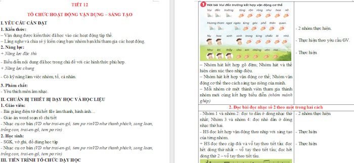 Giáo án Tiết 12: Tổ chức hoạt động Vận dụng sáng tạo