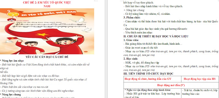 Giáo án Tiết 5: Học bài hát Quốc ca Việt Nam