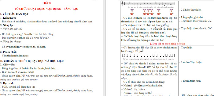 Giáo án Tiết 8: Tổ chức hoạt động Vận dụng sáng tạo