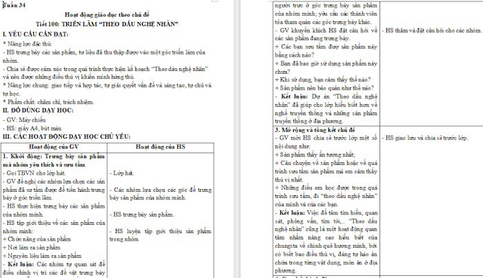 Giáo án Hoạt động trải nghiệm 4 Kết nối tri thức Tuần 34