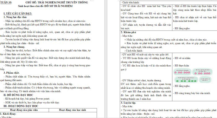 Giáo án Hoạt động trải nghiệm 4 Kết nối tri thức Tuần 35