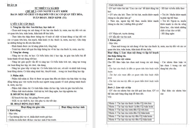 iáo án Tự nhiên và xã hội 3 Bài 19