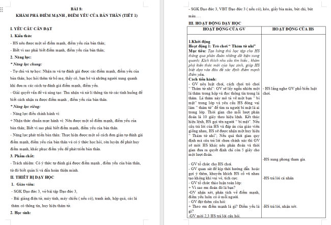 Giáo án PowerPoint Đạo đức 3 Bài 9: Phát huy điểm mạnh, khắc phục điểm yếu của bản thân