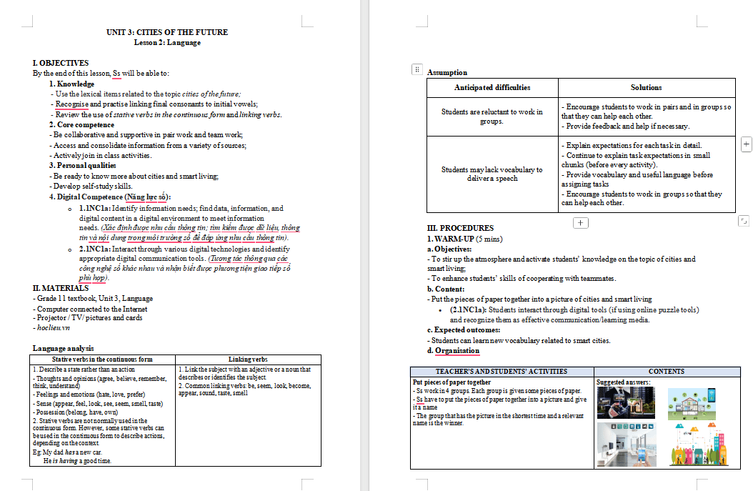 Tiếng Anh 11 Unit 3: Language