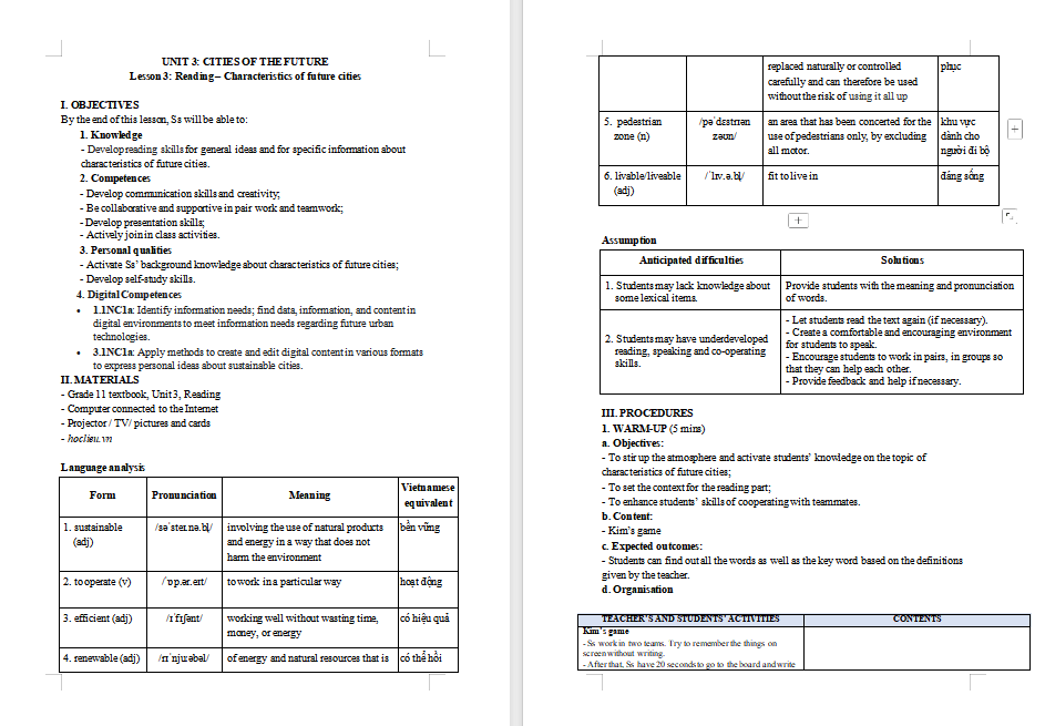 Tiếng Anh 11 Unit 3: Reading