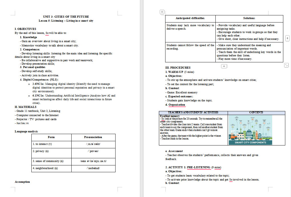 Tiếng Anh 11 Unit 3: Listening