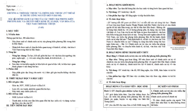Giáo án Lịch sử 6 Bài 14