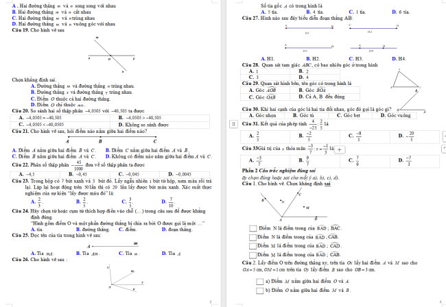 Đề cương học kì 2 môn Toán 6 Cánh diều