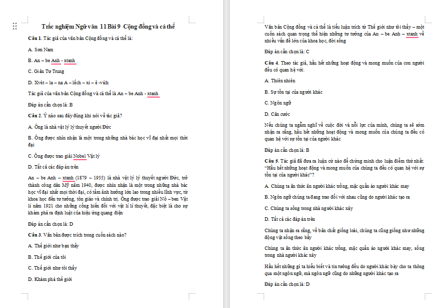  Bài 9: Cộng đồng và cá thể