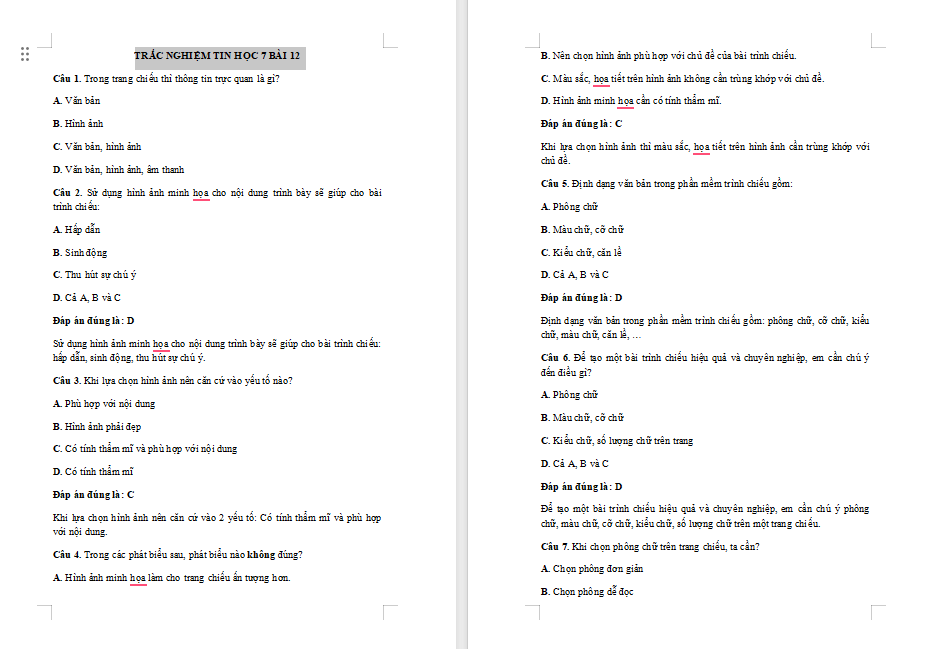 Định dạng đối tượng trên trang chiếu