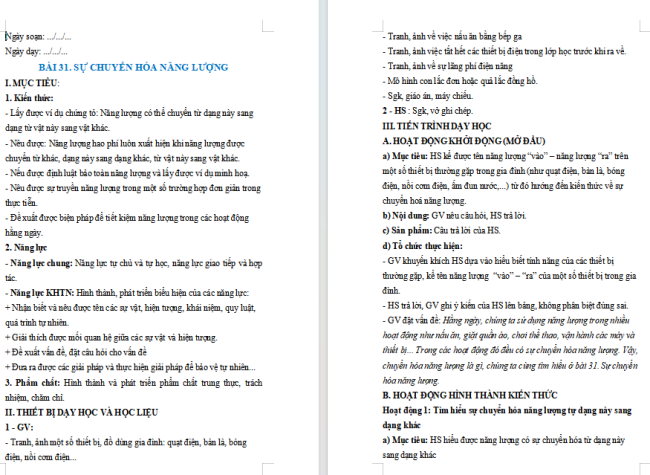 Giáo án Khoa học tự nhiên 6 Bài 26: Lực và tác dụng của lực