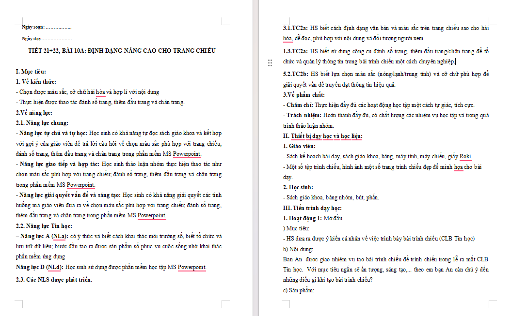 Tin học 8 Bài 10A Định dạng nâng cao cho trang chiếu