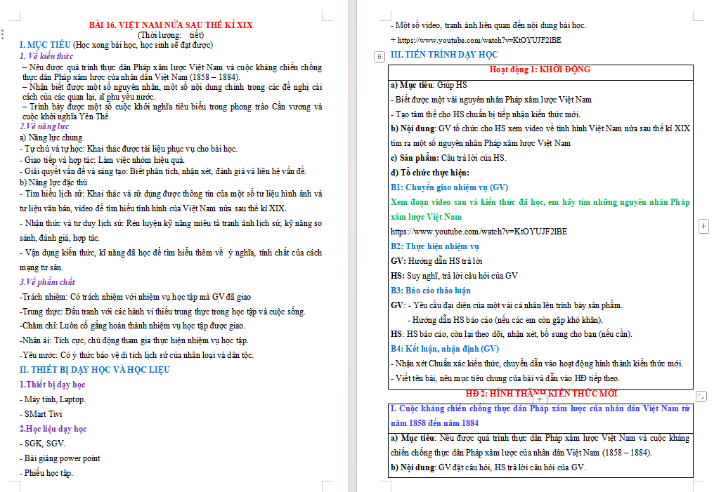 Giáo án PowerPoint Lịch sử 8 Bài 16: Việt Nam nửa sau thế kỉ XIX