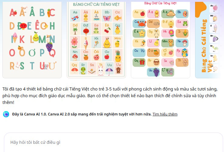 Dùng Canva để thiết kế một bảng chữ cái